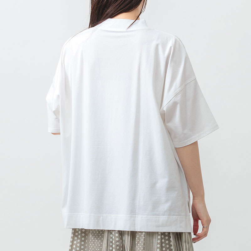 婦人『m.m.o』冷感綿ベア天竺ハイネックドロップショルダーPO