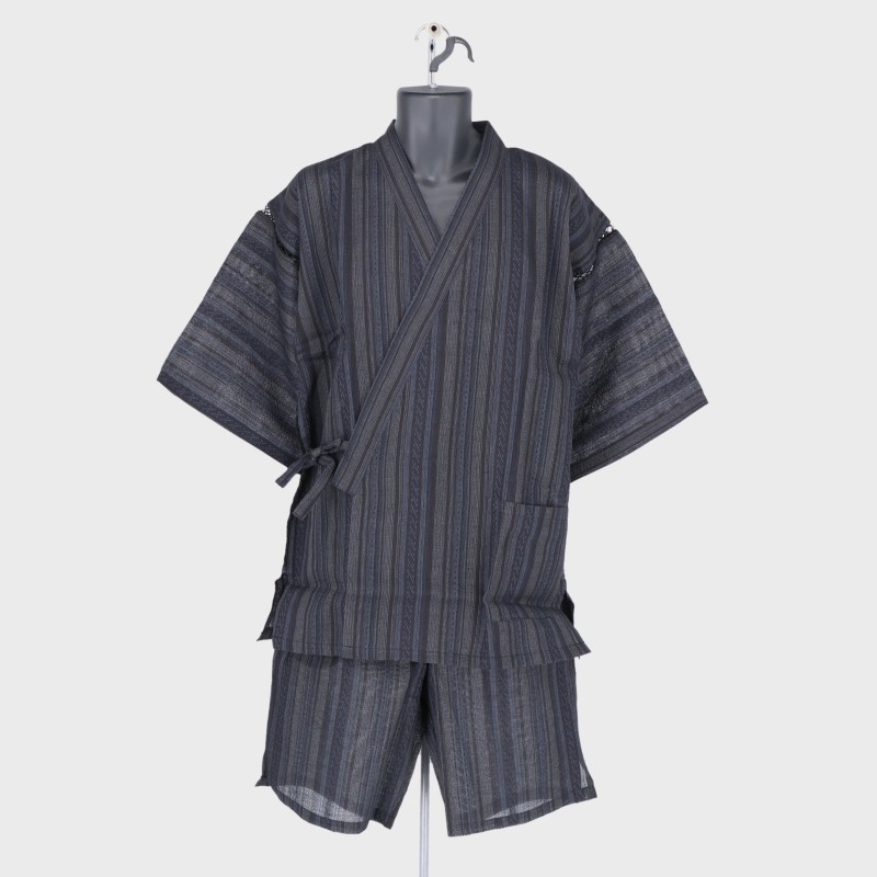 紳士綿麻しじら甚平