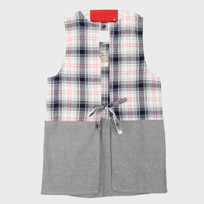 婦人ラン型エプロン(ボタン×ひも)