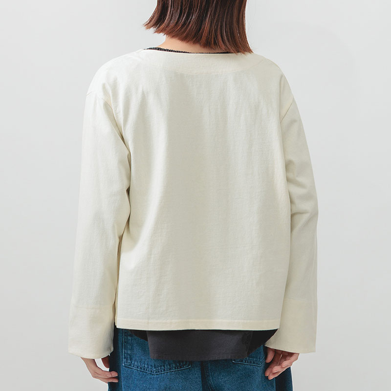 婦人『m.m.o.』OE天竺バスククルーネックカーディガン