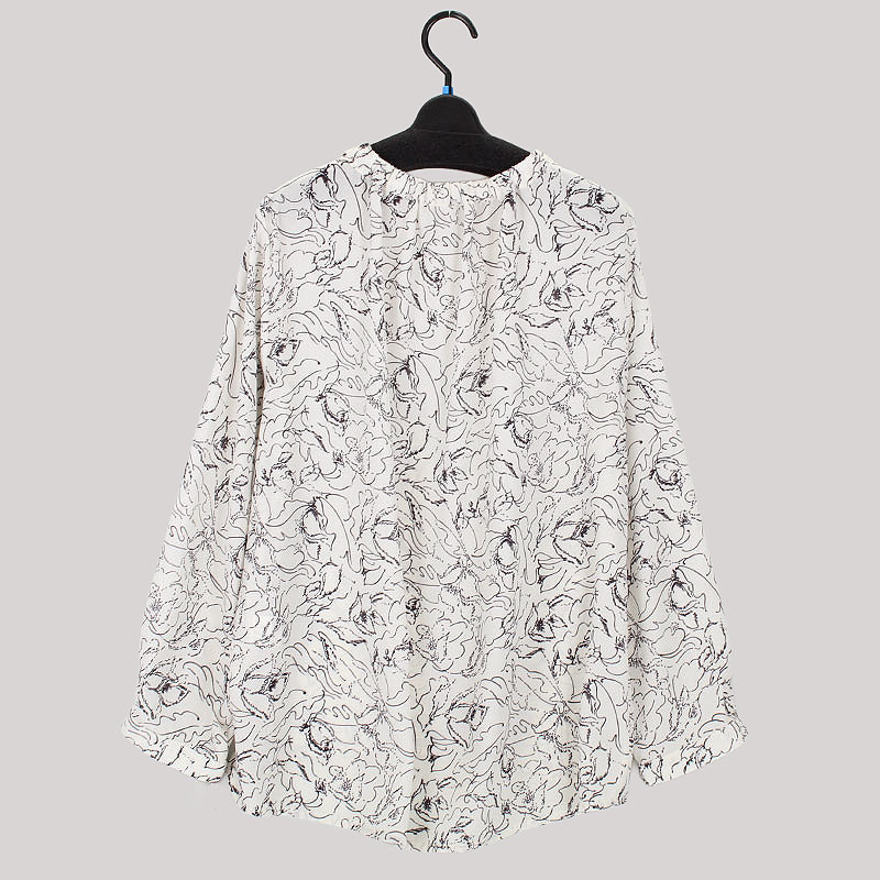 婦人花柄被りブラウス