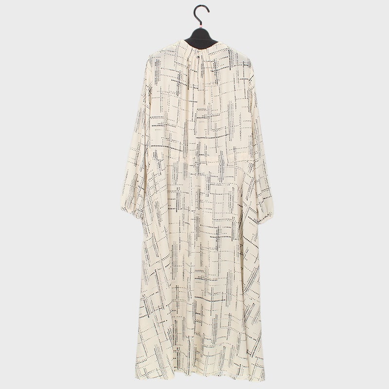 婦人ジョーゼット幾何学柄ワンピース
