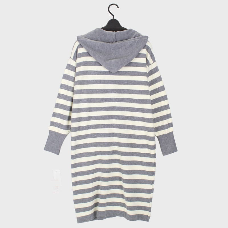 婦人ボーダーワンピース(フード付き)