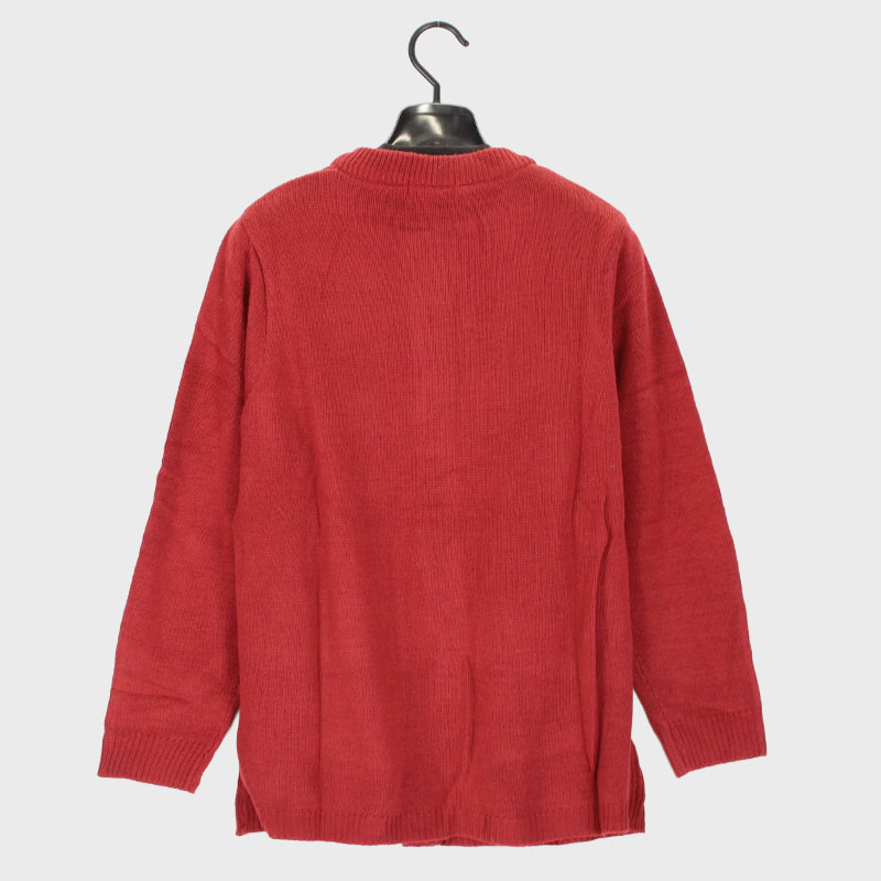 婦人丸首ニットカーデガン(裏ベロア付き)