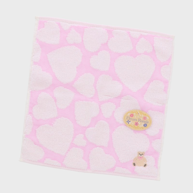 無撚糸タオルハンカチ『ハートベア』