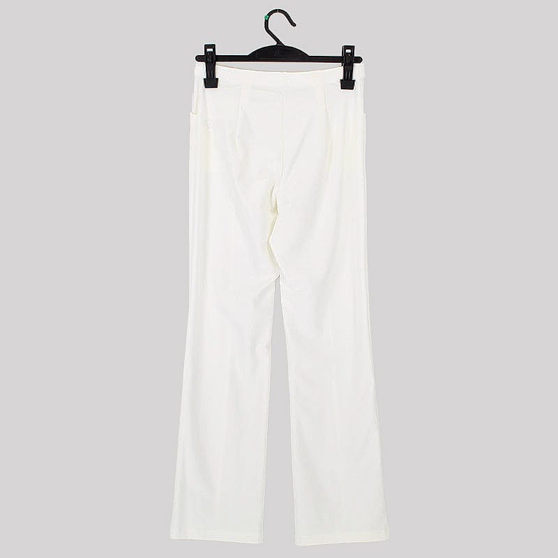 婦人『極上スラリ』センターシームスリムストレートパンツ(ホワイト)
