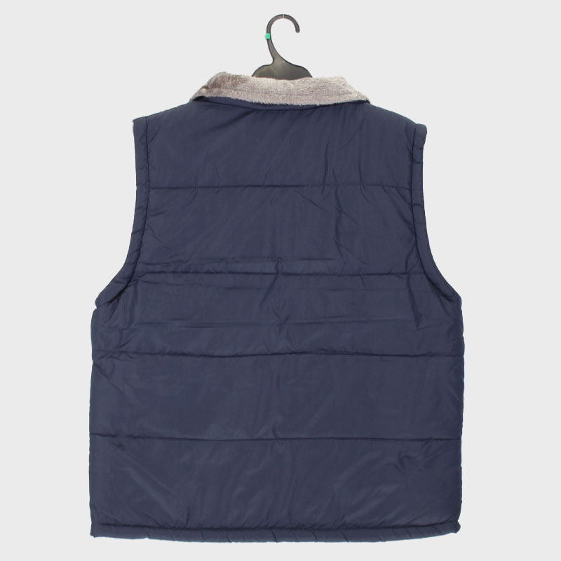 紳士無地中綿ベスト(裏地チェックフリース)