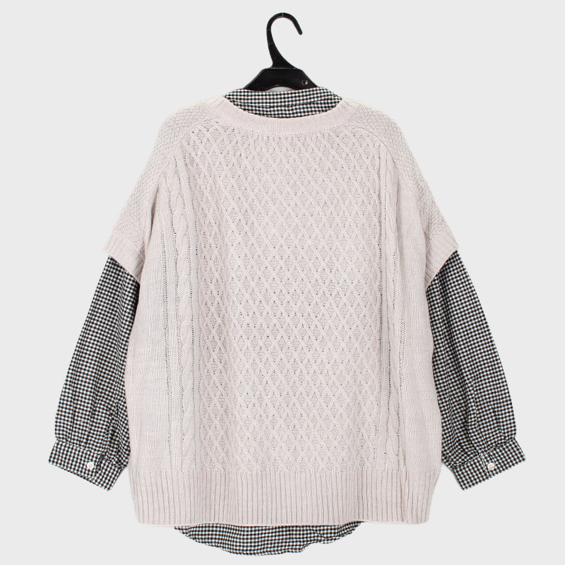 婦人『m.m.o.』アクリルニットベスト×ブラウスアンサンブル