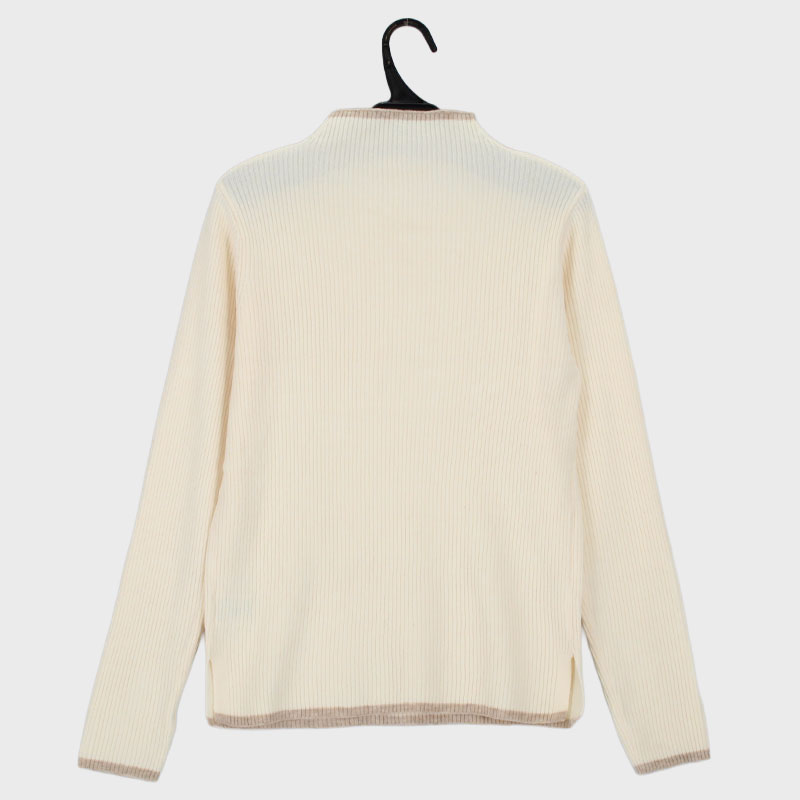 婦人『m.m.o.』ふわもちボトルネック配色ニットプルオーバー