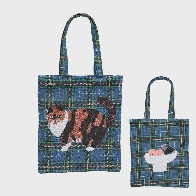 『松尾ミユキ』トートバッグ Rectangle tote bag check back