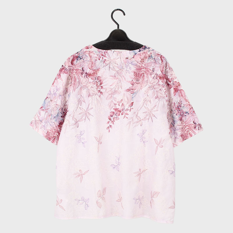 婦人半袖布帛花柄プリント