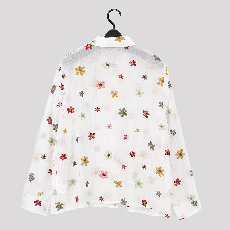 婦人長袖花刺しゅうブラウス