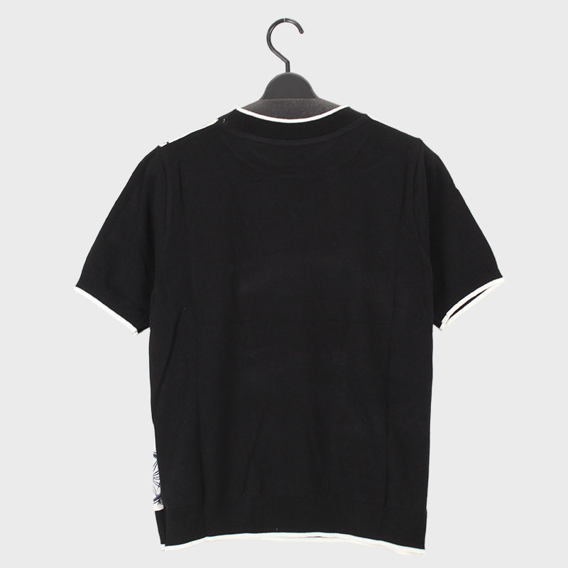 婦人半袖前プリントセーター