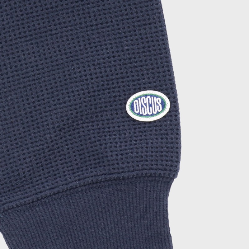 紳士長袖ワッフルヘンリーTシャツ『DISCUS』