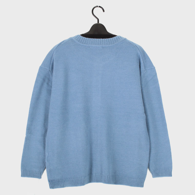 婦人丸首ニットカーディガン(ポケット付き)