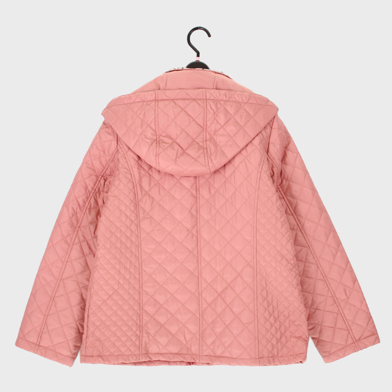 婦人中綿キルトフード取り外し可能ジャケット