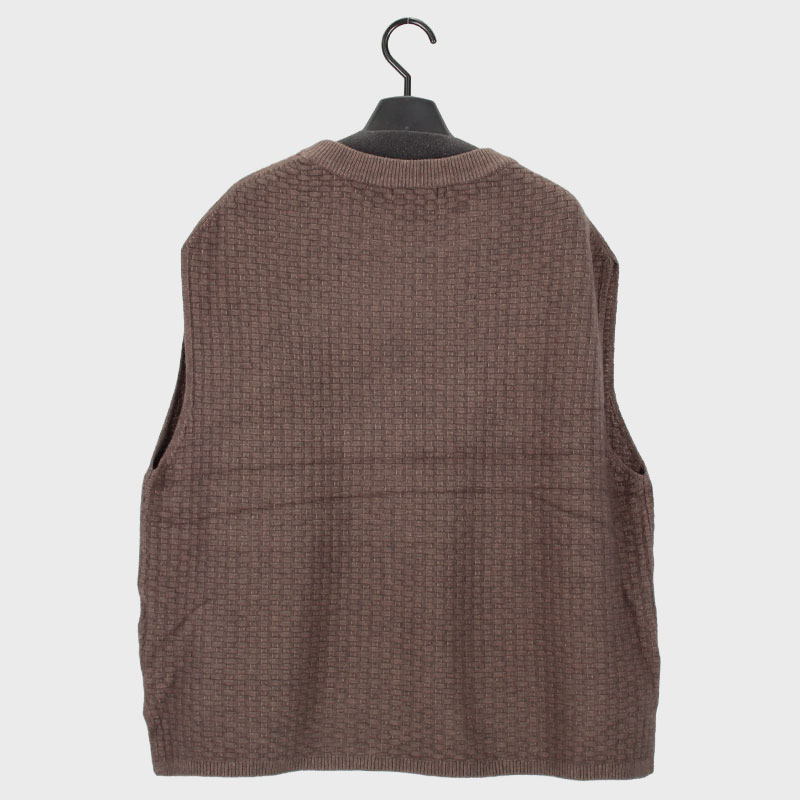 婦人丸首地柄かぶりベスト