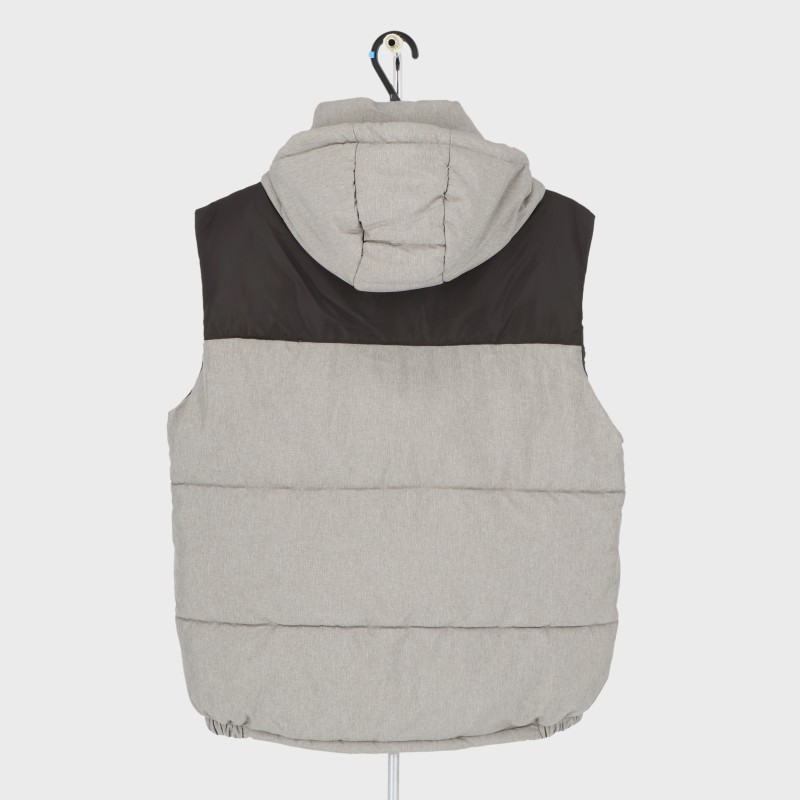 紳士中綿フード付き配色切替えベスト