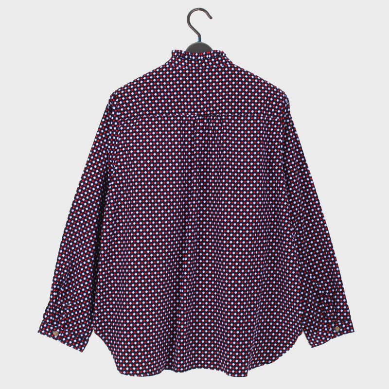 婦人コーデュロイ衿フリル付小柄ブラウス