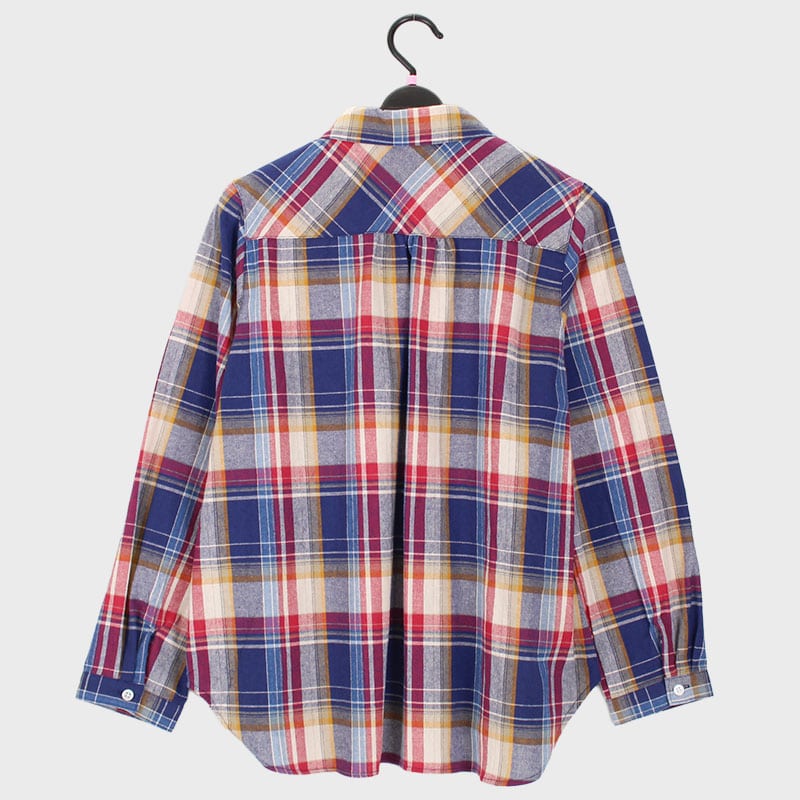 婦人スラブ綿100%ちび衿ブラウス