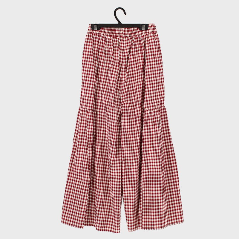 婦人ポケット付きギャザーフレアーパンツ