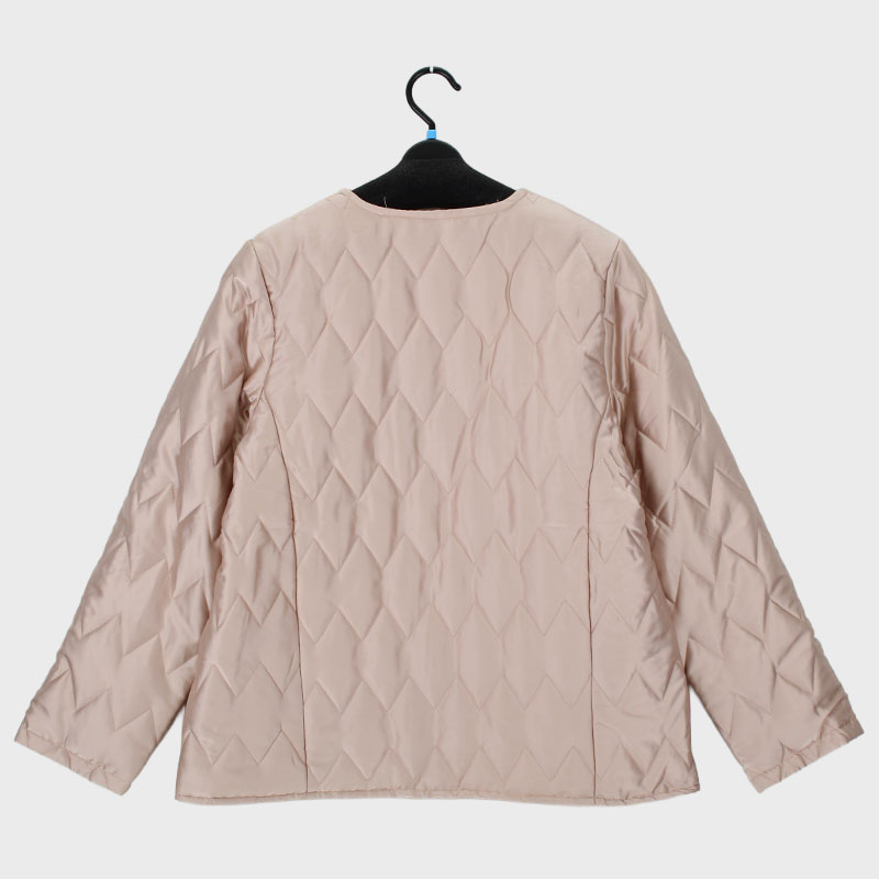 婦人大寸中綿ショートノーカラージャケット