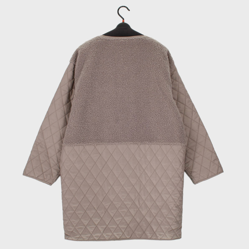 婦人大寸ボア切替中綿コート