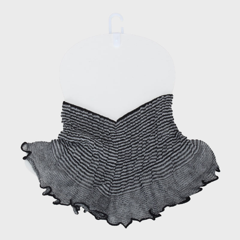 『日本製シリーズ』筒形フリルネックカバー(ボーダー)/通気性・冷感・吸汗機能