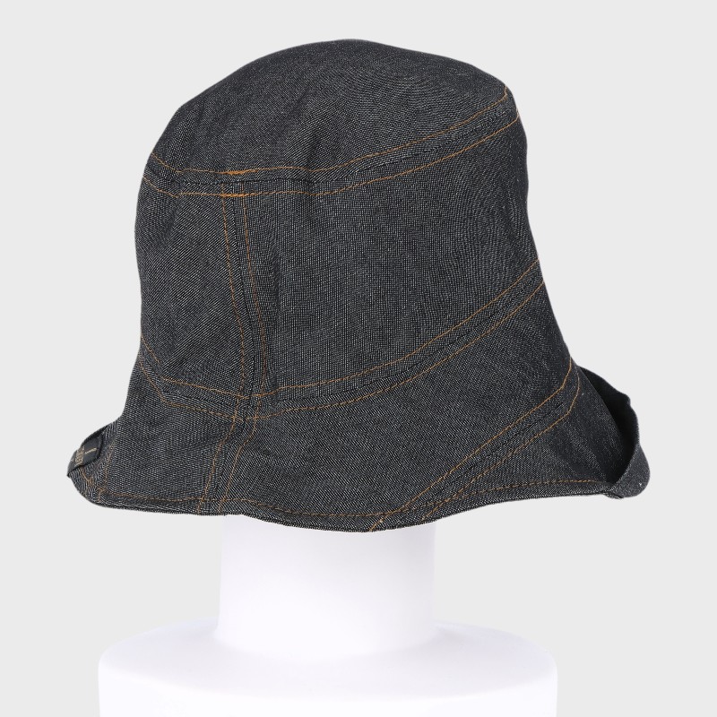 『LUCIANO VALENTINO』ステッチデザインエッジアップデニムハット/裏側ゴム入り・ポケッタブル