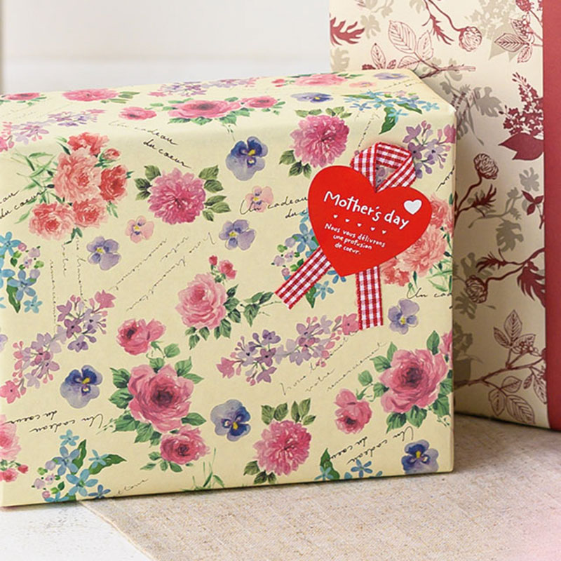 母の日シール-27 レッドチェックリボン 30枚入《WEB》