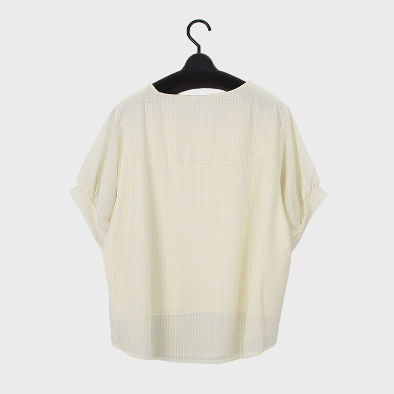 婦人『Khaki Koji』チェックスパンコール付き刺繍ブラウス