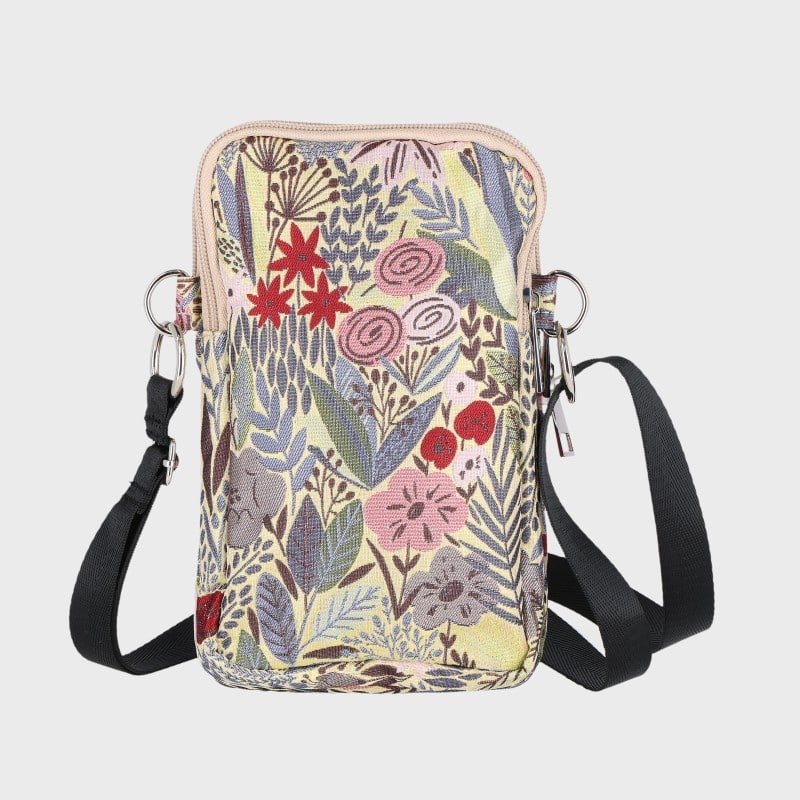 婦人花柄スマホショルダーバッグ