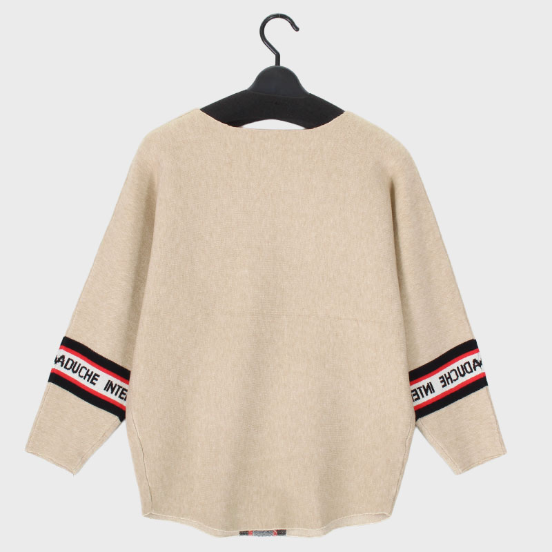 婦人ニット「ラインロゴ」