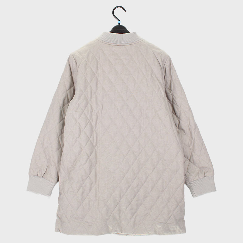 【在庫限り】婦人リブ付前ファスナー中わたコート