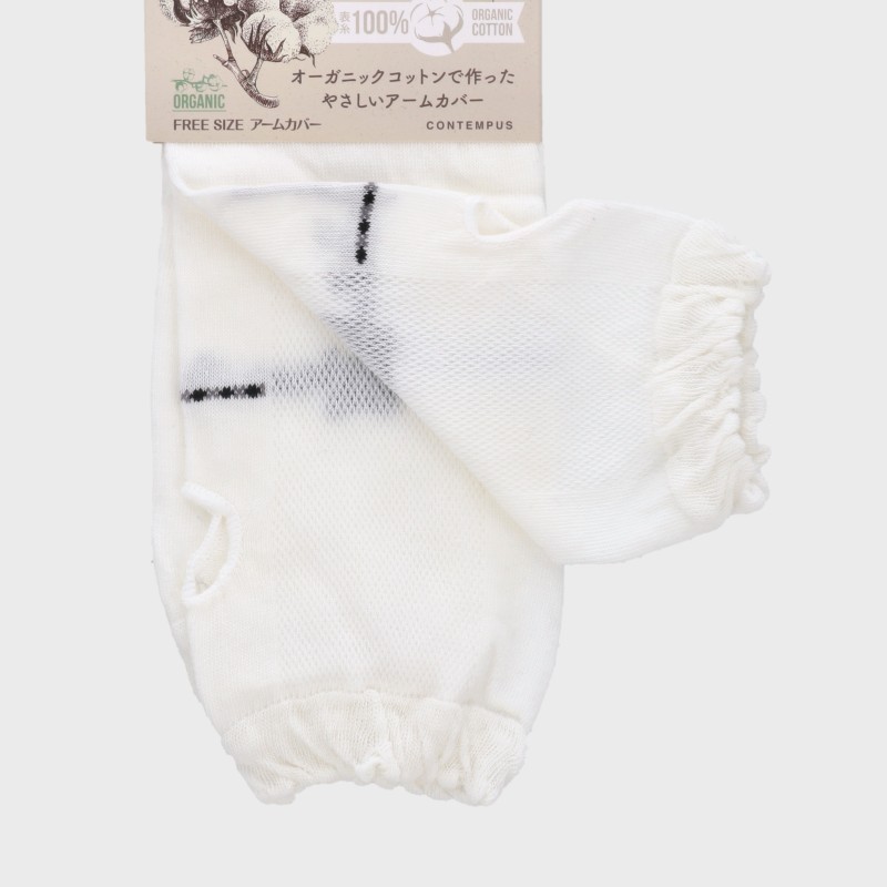 婦人『指穴付き』アームカバー『手首リボン』