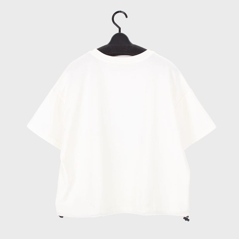 婦人レース付き英字Tシャツ