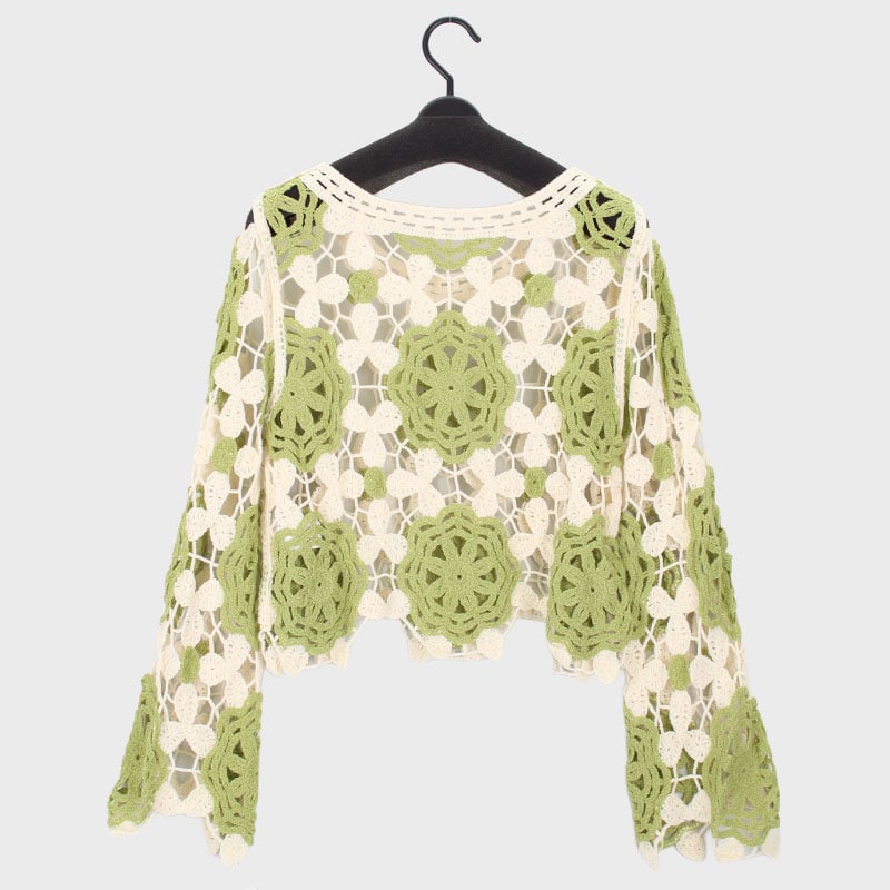 婦人かぎ針編みトップス