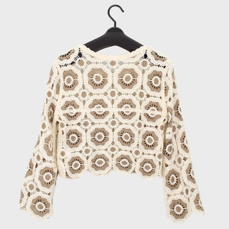 婦人かぎ針編みトップス
