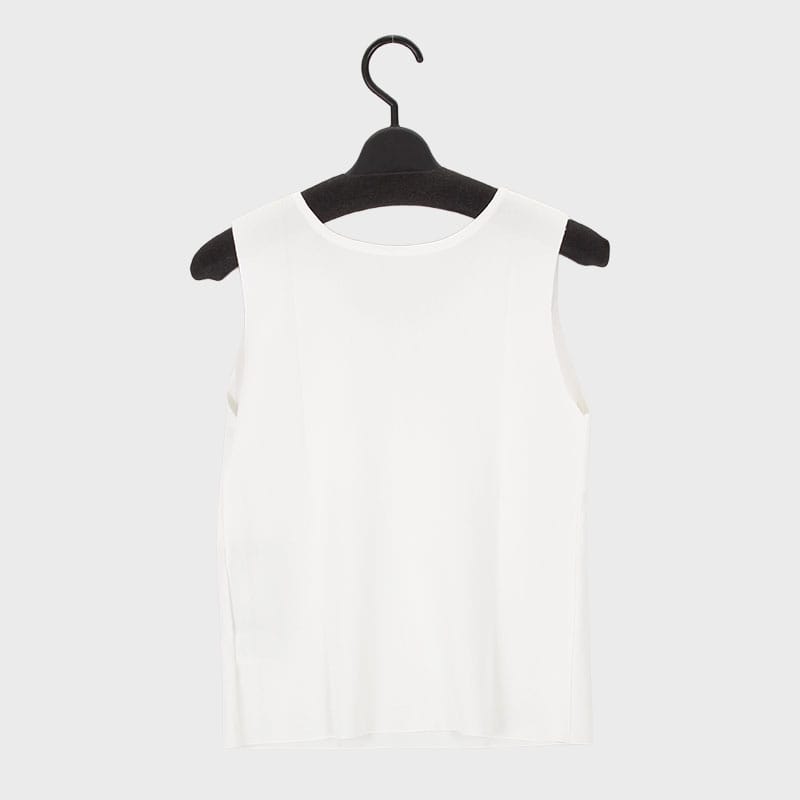 婦人キラキラストーン付きニットタンクトップ