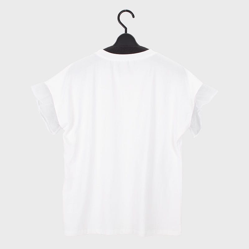 婦人『VERITE』袖チュールTシャツ