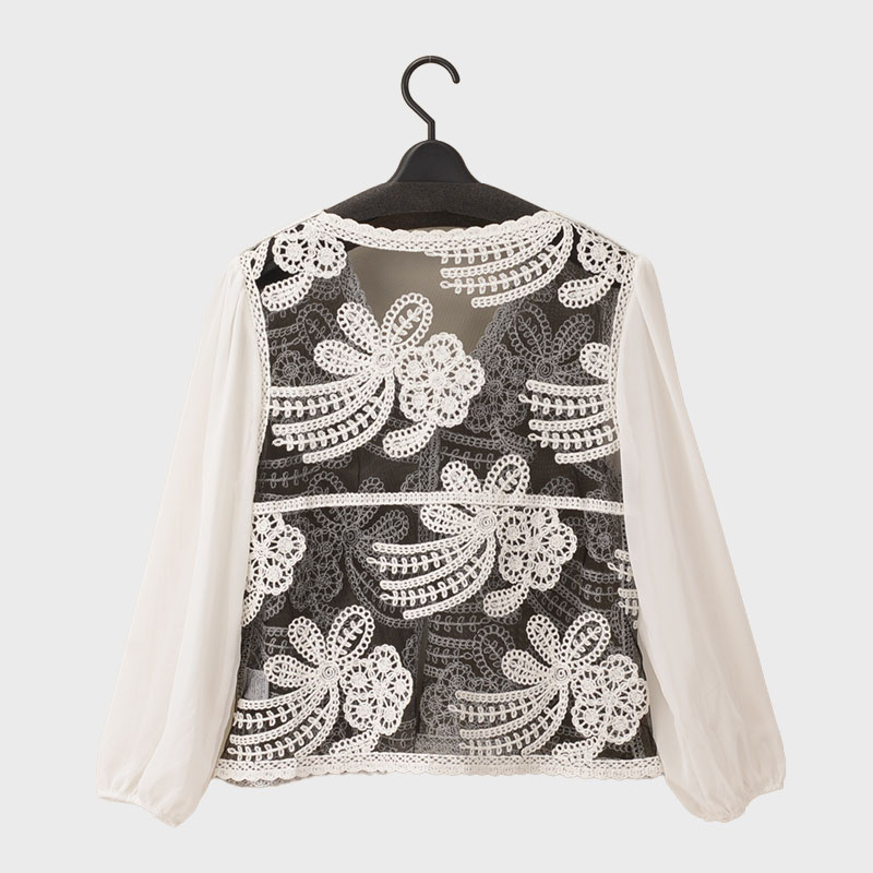 婦人『VERITE』シアー刺しゅうカーディガン