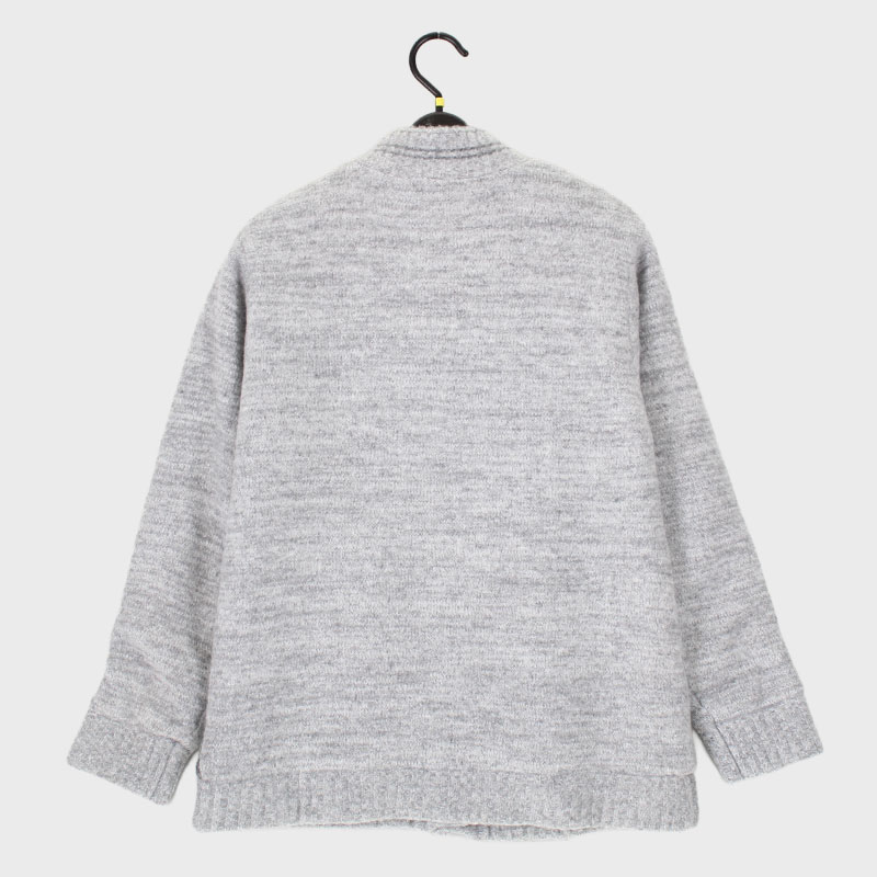 婦人『もちもち裏ボア』S寸モチーフ付パネル配色カーディガン