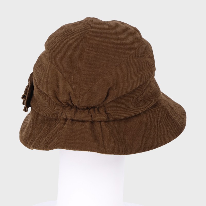 『吸湿裏暖』コサージュ付きうしろゴム入りハット