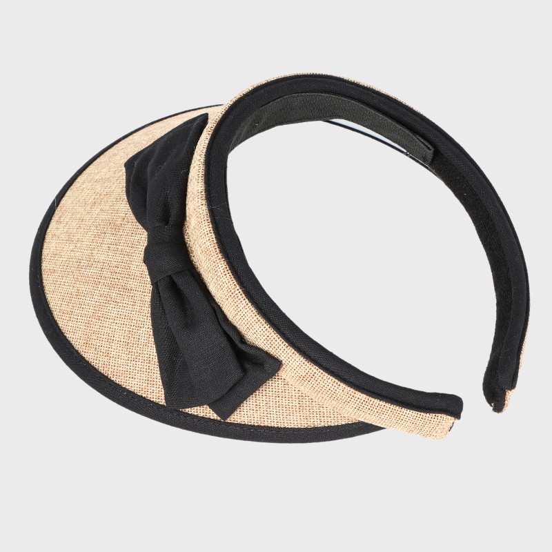 『milsaミルサ』顔が明るく見える美人バイザー(サイドリボン)/UV90%あご紐付き・すべり取り外し可能