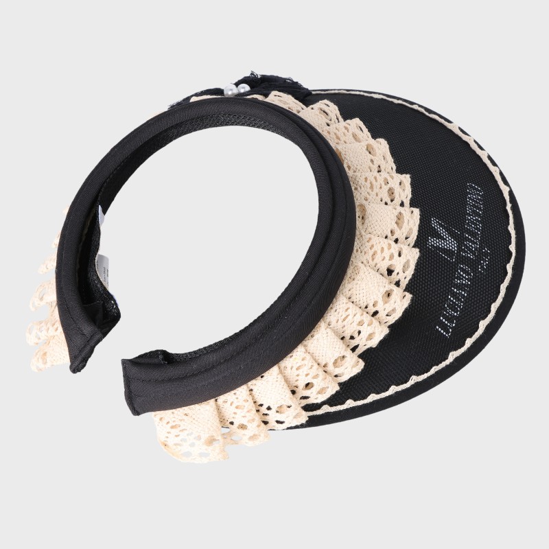 『LUCIANO VALENTINO』レースデザインクリップバイザー/一級遮光『特価』