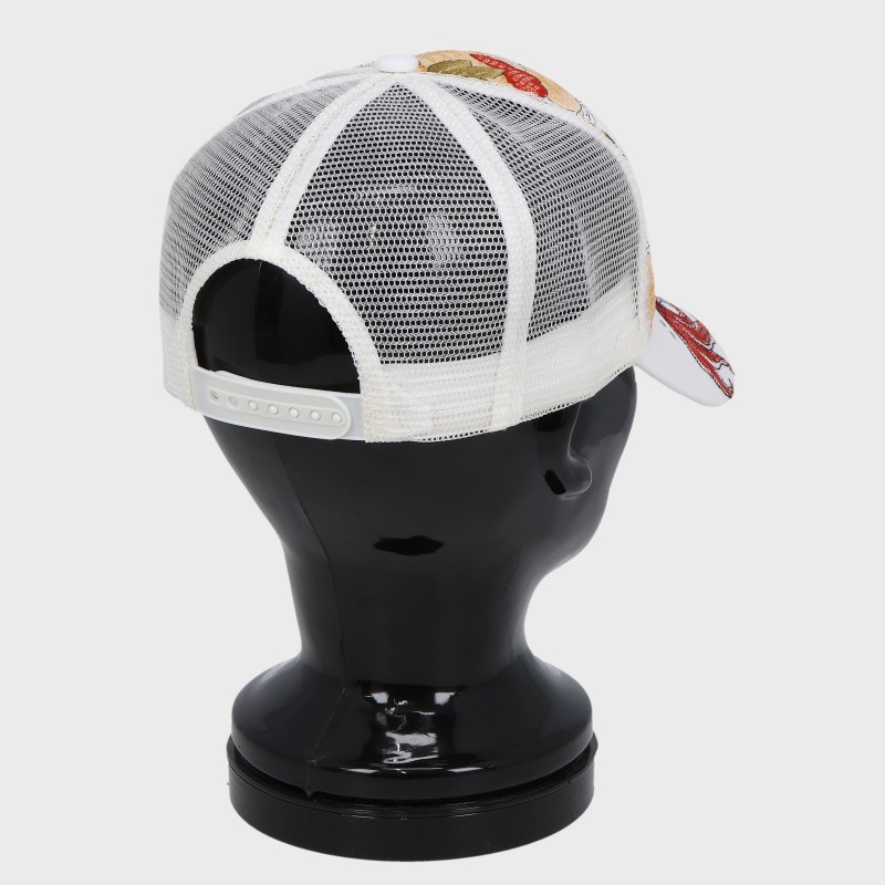 紳士和柄刺しゅうメッシュキャップ