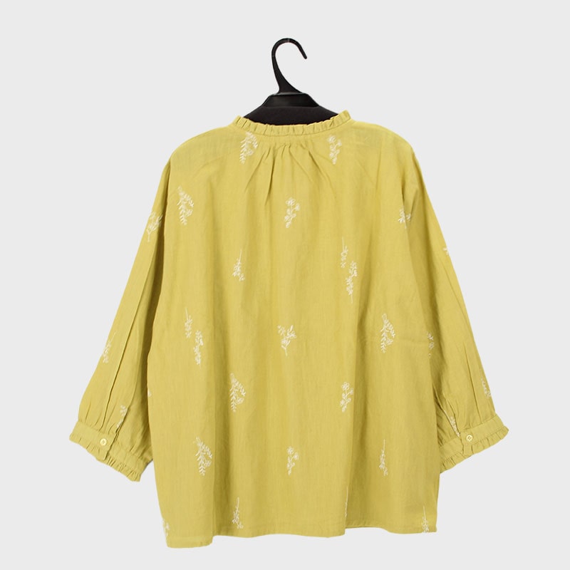 婦人『isoLaine』7分袖総刺しゅうブラウス