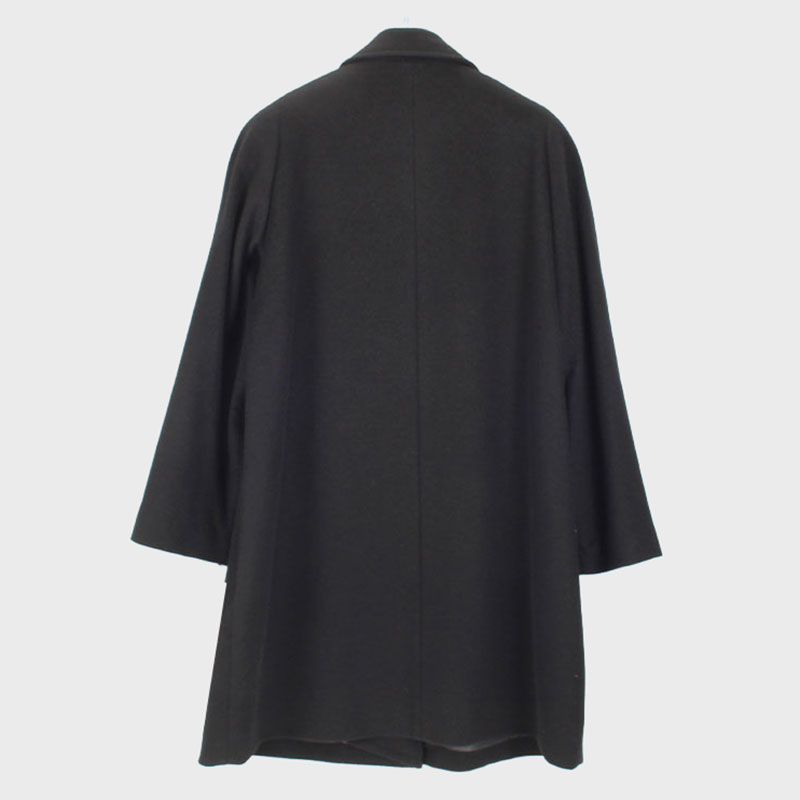 婦人黒ウール混コート