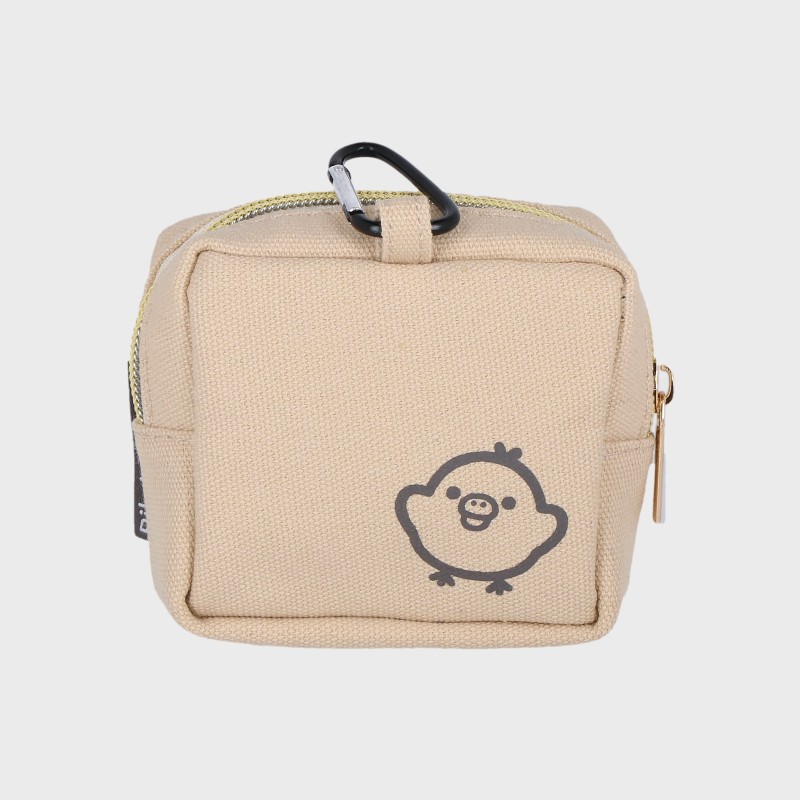 『リラックマ』カラビナ付きミニポーチ 立体アップリケ刺