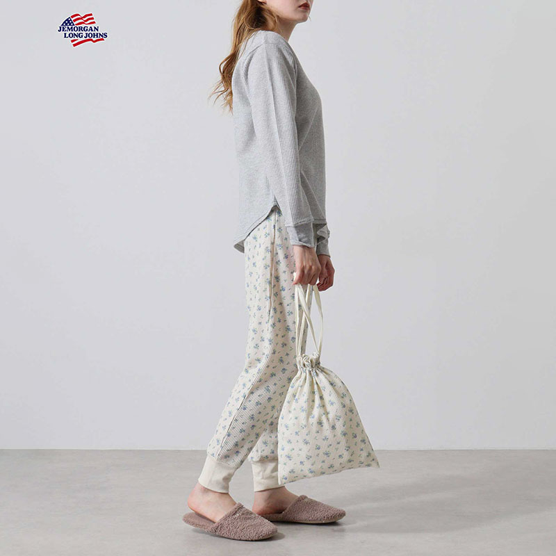 婦人『JEMORGAN』CVCワッフル無地×花柄3点セット